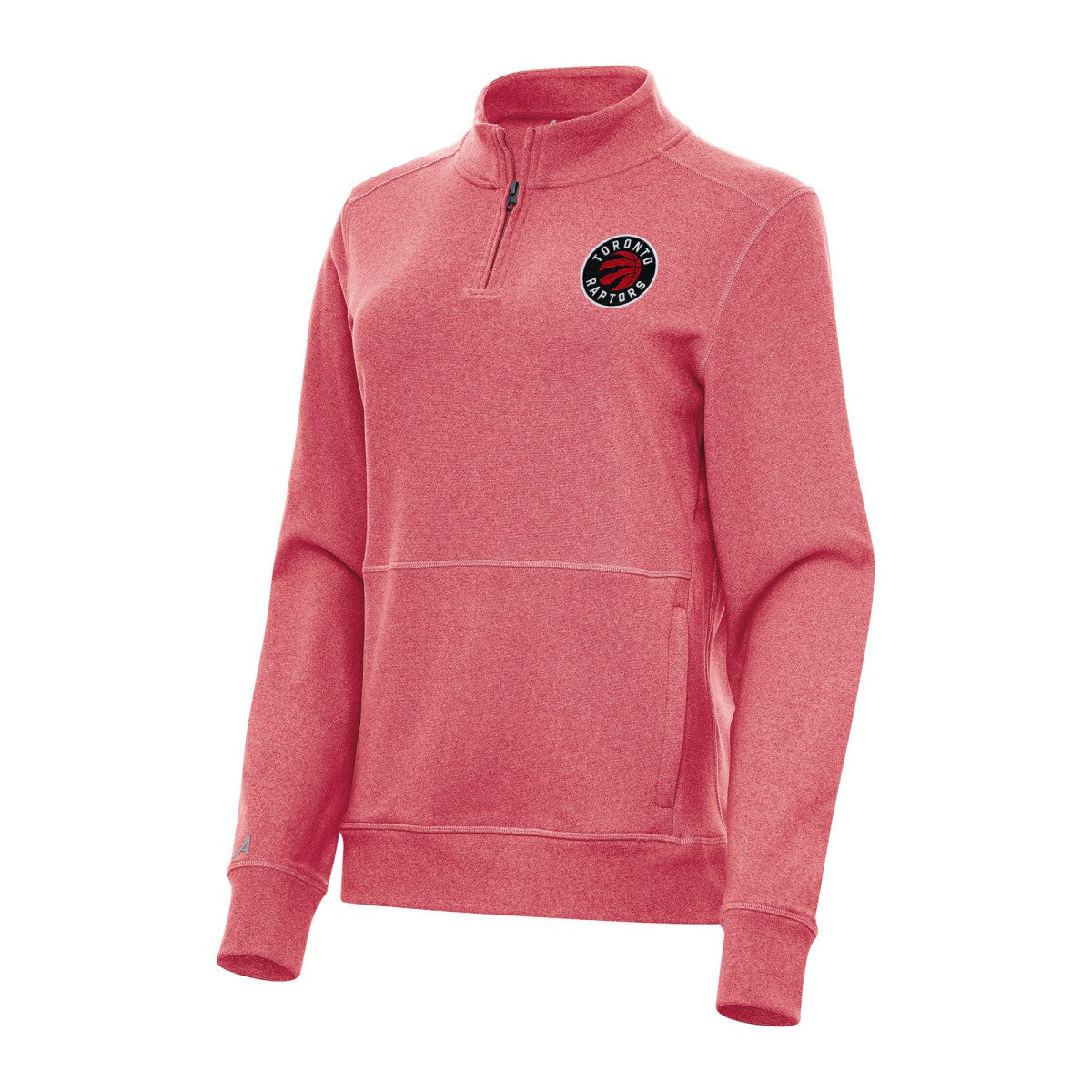 Toronto Raptors Antigua Women's Crush Quarter-Zip Fleece Sweatshirt Heather Red