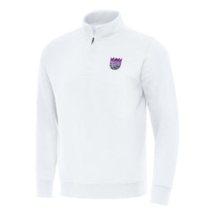 Sacramento Kings Antigua Victory Quarter-Zip Mock Sweatshirt White