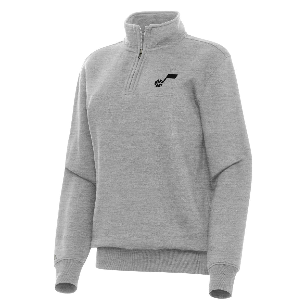 Utah Jazz Antigua Women's Victory Quarter-Zip Sweatshirt Heather Gray