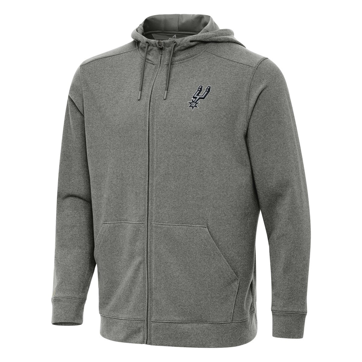 San Antonio Spurs Antigua Effortless Full-Zip Hoodie Jacket Heather Charcoal