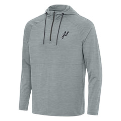 San Antonio Spurs Antigua Spikes Raglan Quarter-Zip Hoodie Heather Gray