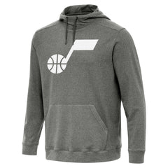 Utah Jazz Antigua Cloud Pullover Hoodie Heather Black