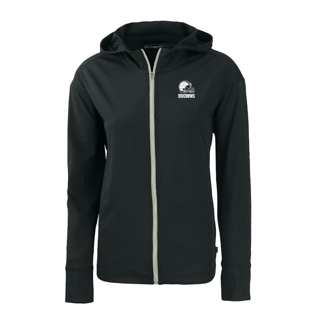 Cutter & Buck Cleveland Browns Women's Black Daybreak Eco Recycled Full-Zip Hoodie
