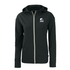 Cutter & Buck Cleveland Browns Women's Black Daybreak Eco Recycled Full-Zip Hoodie