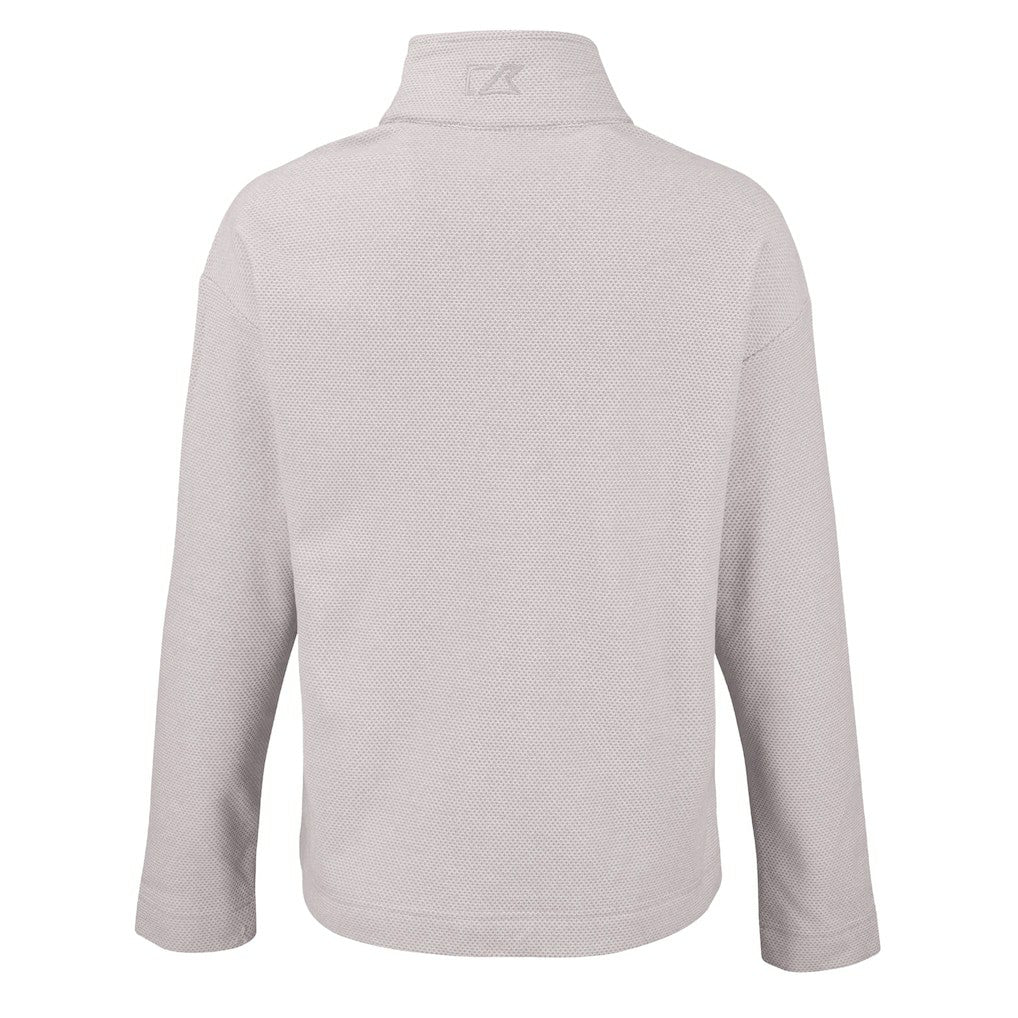 Cleveland Browns Cutter & Buck Women's Hunts Point Eco Textured Fleece Recycled Quarter-Snap Pullover Gray