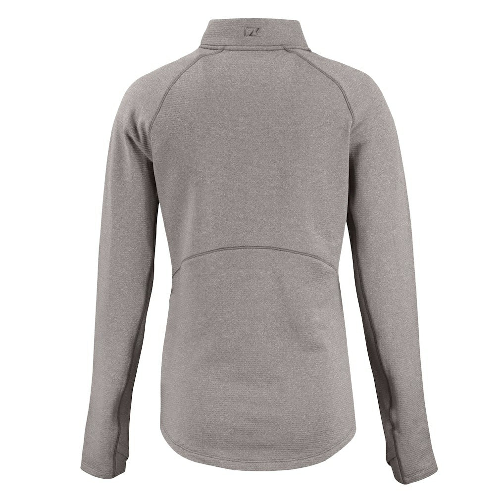 Cleveland Browns Cutter & Buck Women's Peshastin Eco Fleece Recycled Half-Zip Pullover Top Heather Gray