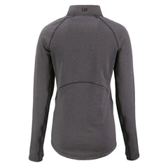 Cleveland Browns Cutter & Buck Women's Peshastin Eco Fleece Recycled Half-Zip Pullover Top Heather Black