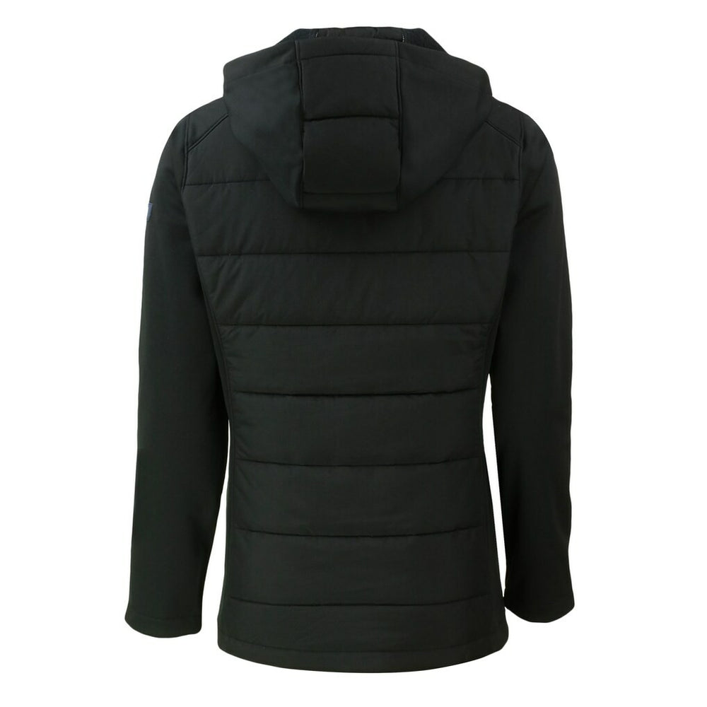 Cleveland Browns Cutter & Buck Women's Evoke Hybrid Eco Softshell Recycled Full-Zip Hooded Jacket Black