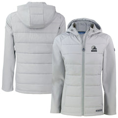 Cleveland Browns Cutter & Buck Women's Evoke Hybrid Eco Softshell Recycled Full-Zip Hooded Jacket Gray