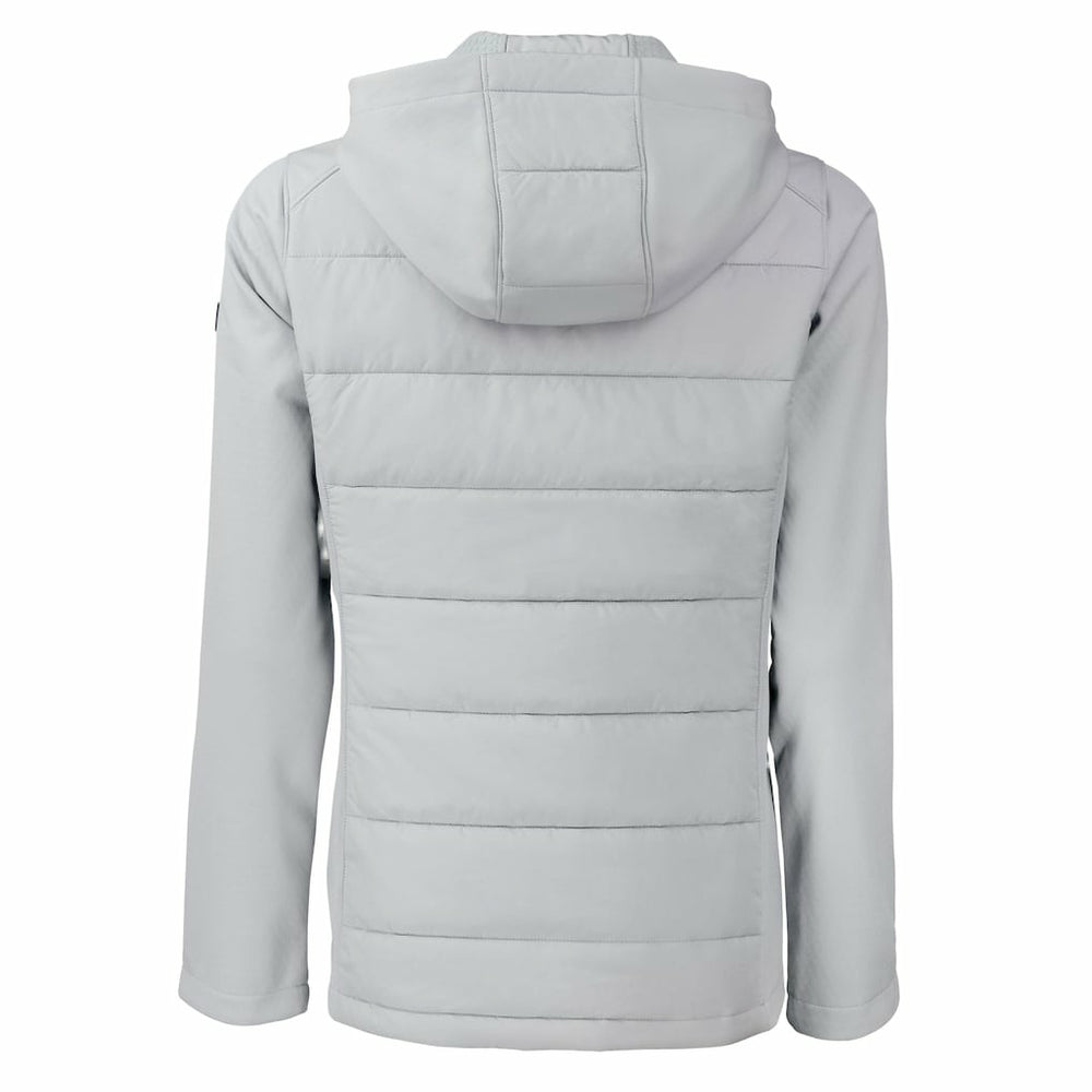 Cleveland Browns Cutter & Buck Women's Evoke Hybrid Eco Softshell Recycled Full-Zip Hooded Jacket Gray