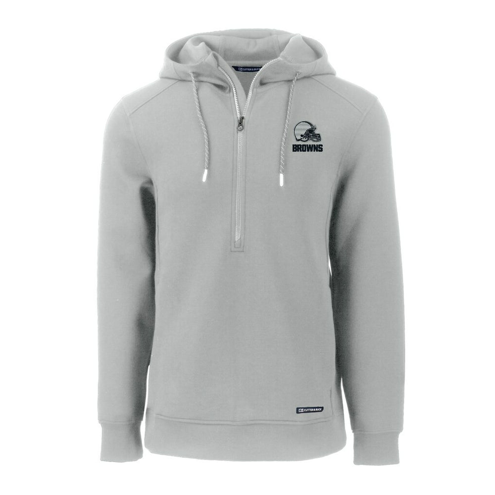 Cleveland Browns Cutter & Buck Roam Eco Recycled Half-Zip Pullover Hoodie Gray