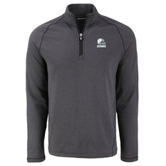Cleveland Browns Cutter & Buck Peshastin Eco Fleece Recycled Half-Zip Pullover Heather Black