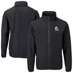 Cleveland Browns Cutter & Buck Charter Eco Recycled Full-Zip Hoodie Jacket Black