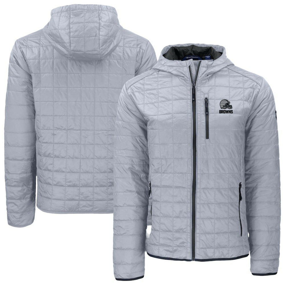 Cleveland Browns Cutter & Buck Rainier Primaloft Eco Full-Zip Hooded Jacket Gray