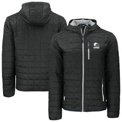 Cleveland Browns Cutter & Buck Rainier Primaloft Eco Full-Zip Hooded Jacket Black