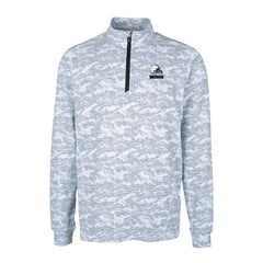 Cleveland Browns Cutter & Buck Big & Tall Traverse Stretch Eco Camo Print Quarter-Zip Top Charcoal