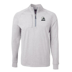 Cleveland Browns Cutter & Buck Big & Tall Adapt Eco Knit Quarter-Zip Top Heather Gray