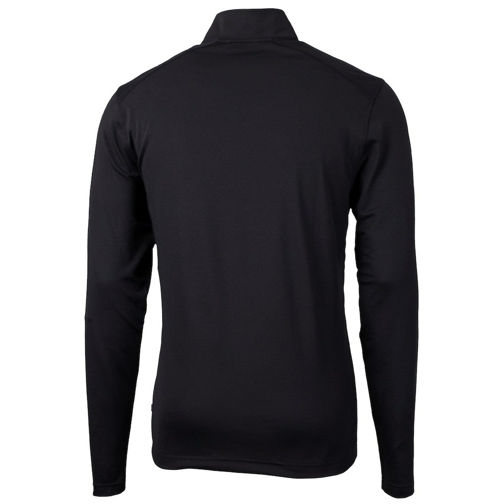 Cleveland Browns Cutter & Buck Big & Tall Virtue Eco Pique Recycled Quarter-Zip Pullover Top Black