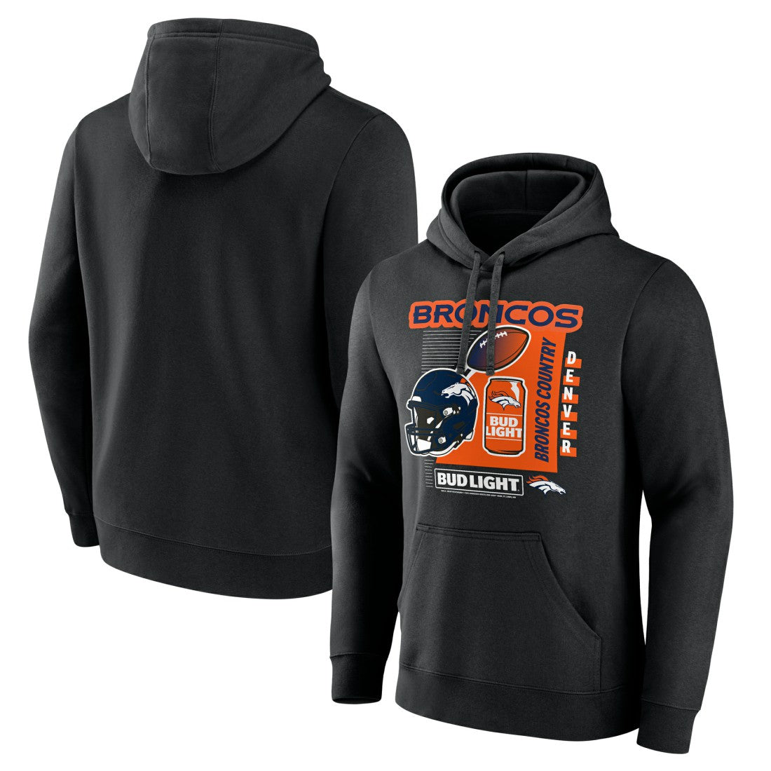 Denver Broncos Bud Light Pullover Hoodie Black