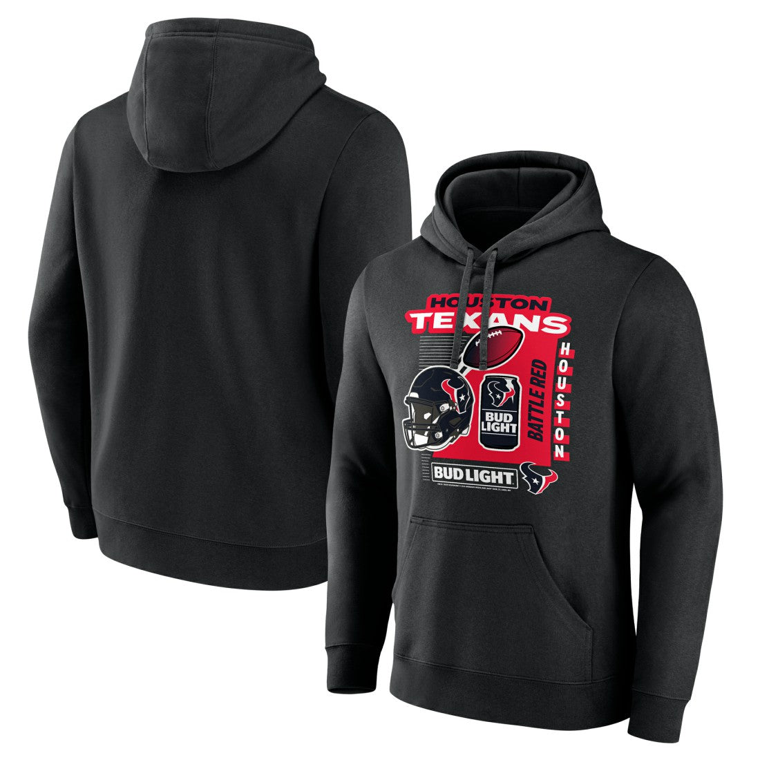 Houston Texans Bud Light Pullover Hoodie Black