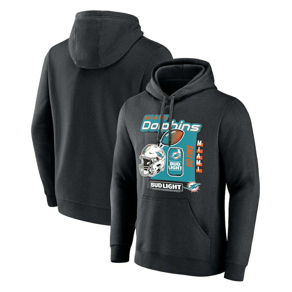 Miami Dolphins Bud Light Pullover Hoodie Black