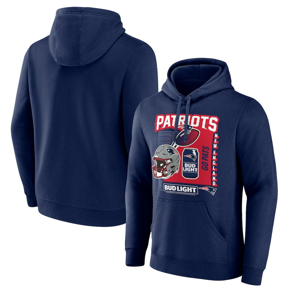 New England Patriots Bud Light Pullover Hoodie Navy