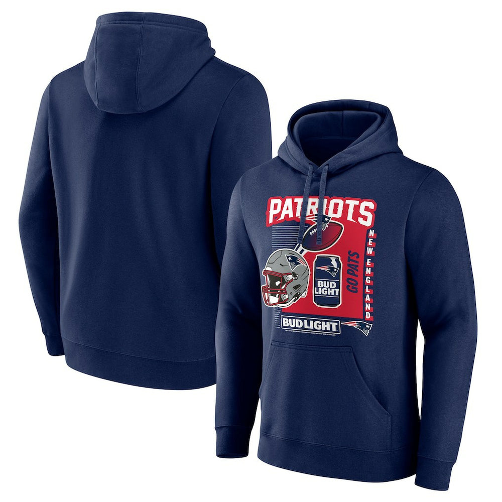 New England Patriots Bud Light Pullover Hoodie Navy