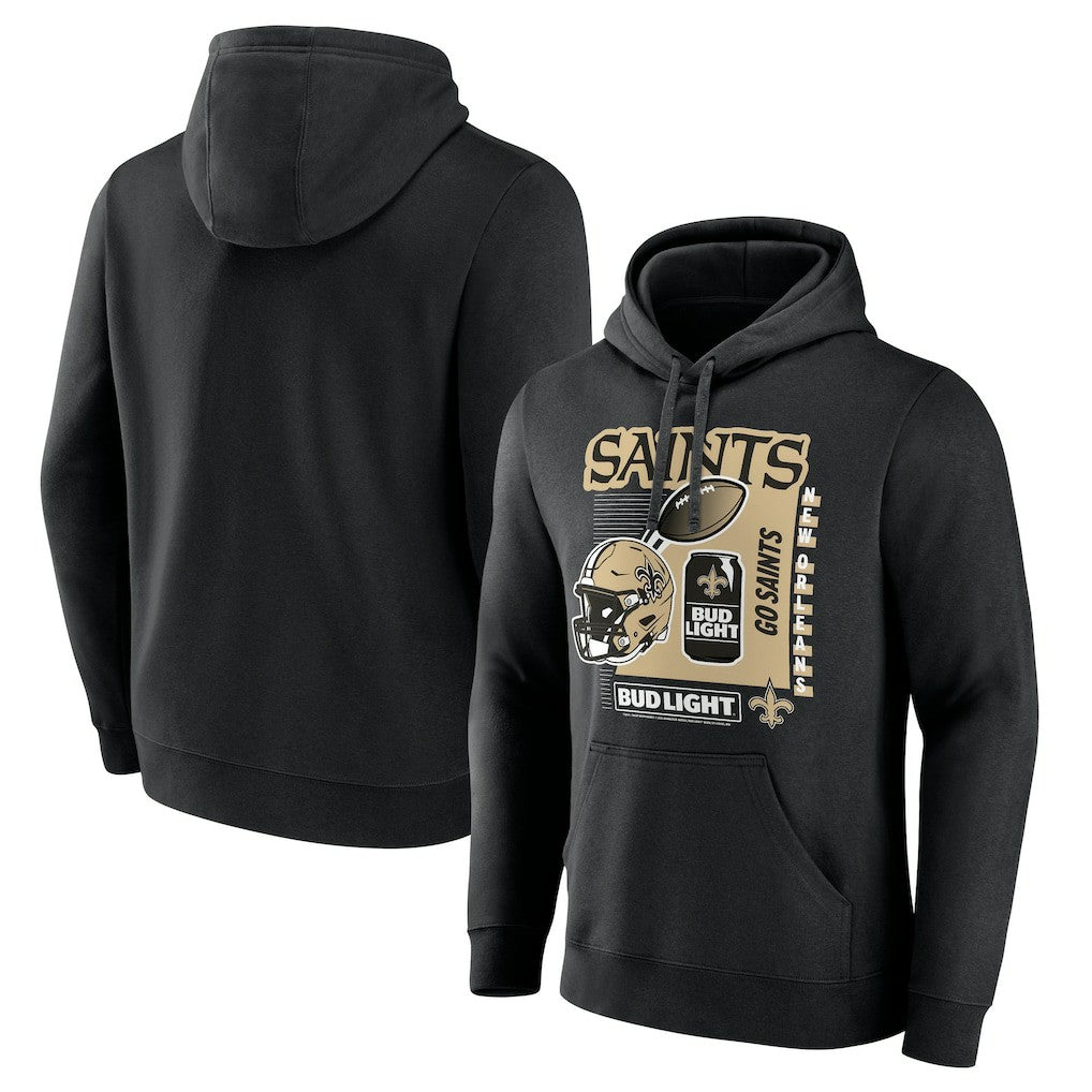 New Orleans Saints Bud Light Pullover Hoodie Black