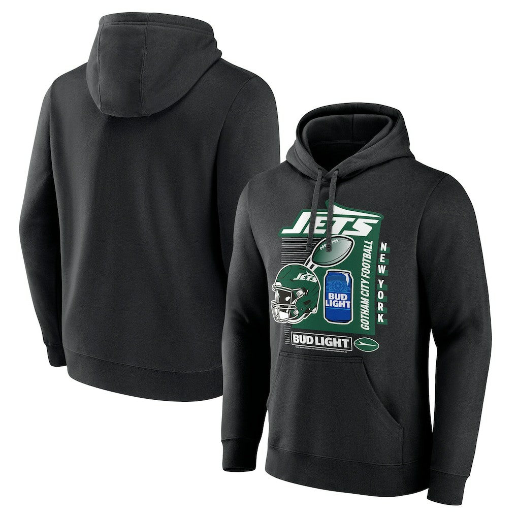 New York Jets Bud Light Pullover Hoodie Black