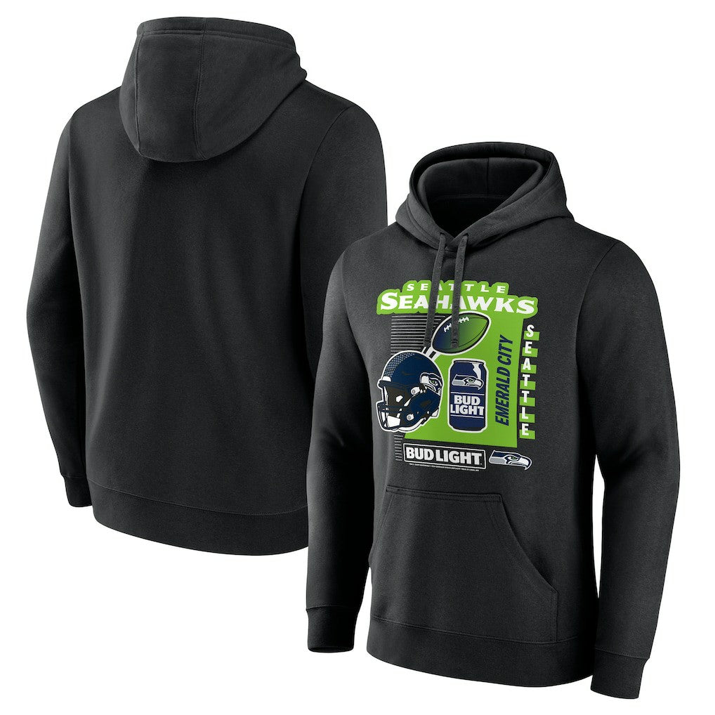 Seattle Seahawks Bud Light Pullover Hoodie Black
