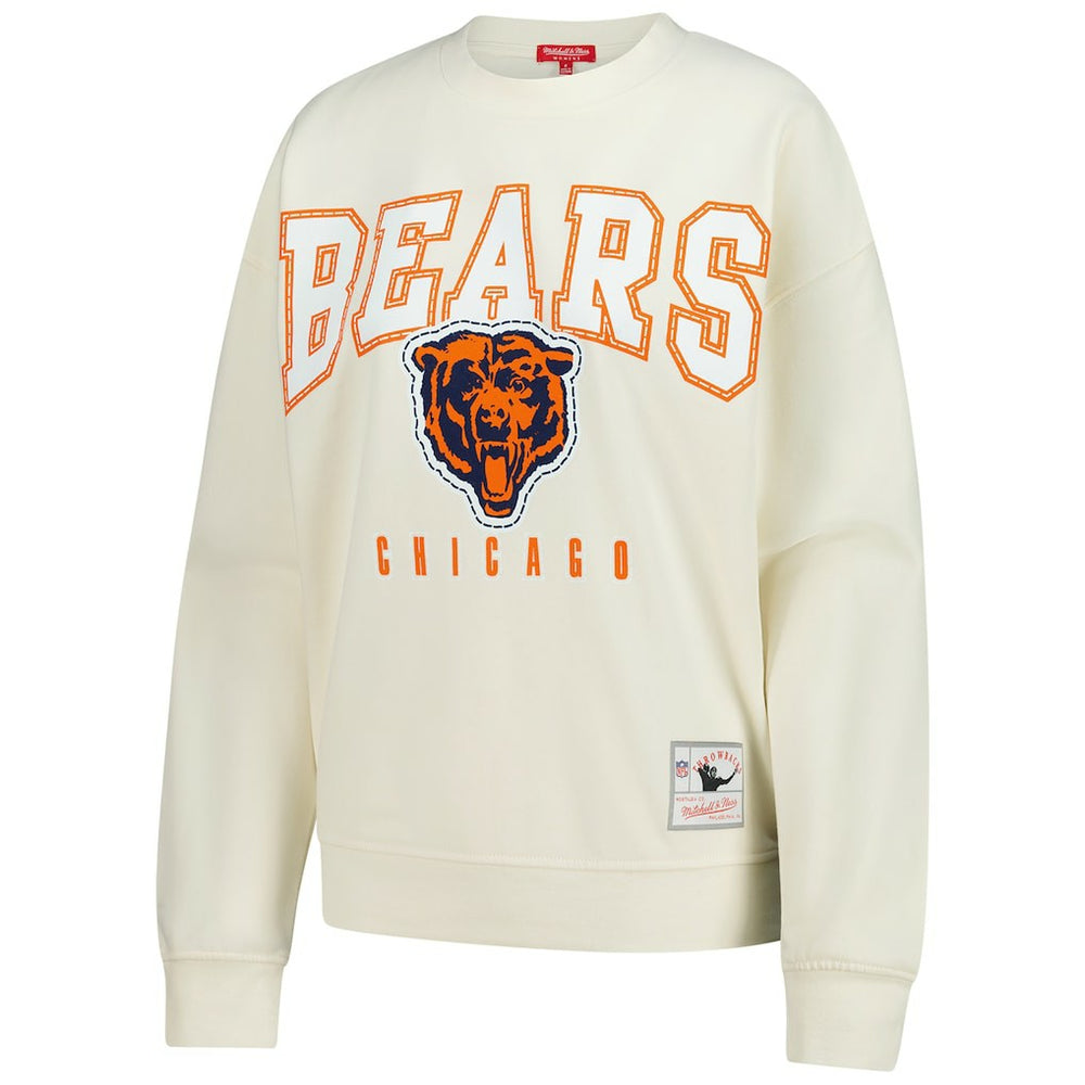 Mitchell & Ness Chicago Bears Women's Fandom Fleece Pullover Sweatshirt Cream