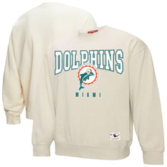 Mitchell & Ness Miami Dolphins Women's Fandom Fleece Pullover Sweatshirt Cream