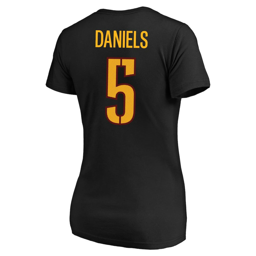 Jayden Daniels Washington Commanders Women's Plus Size Fair Catch Name & Number Scoop Neck T-Shirt Black