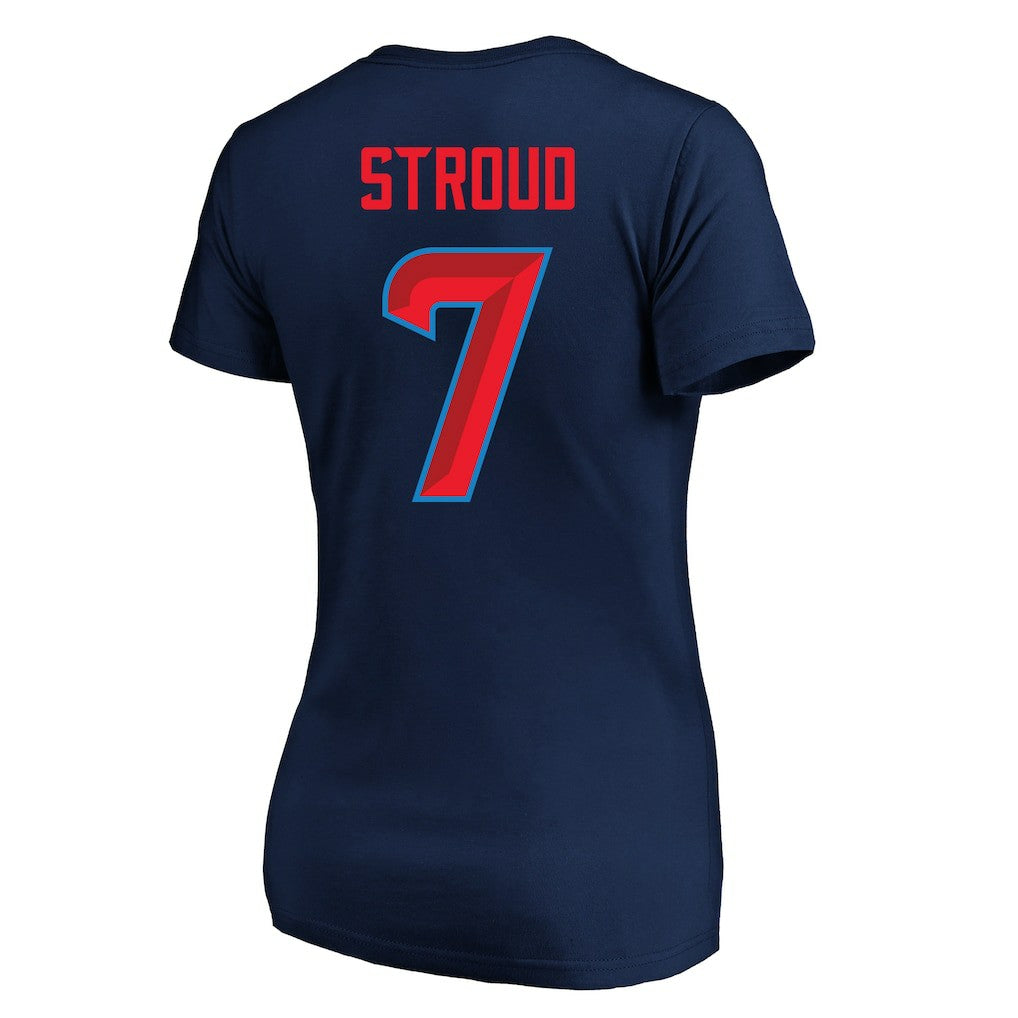 C.J. Stroud Houston Texans Women's Plus Size Fair Catch Name & Number Scoop Neck T-Shirt Navy