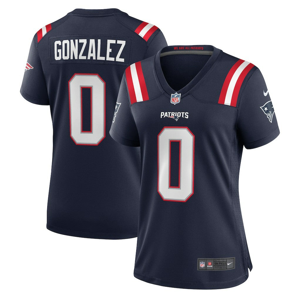 Nike Christian Gonzalez New England Patriots Women's Team Game Jersey Navy
