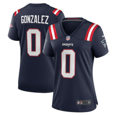 Nike Christian Gonzalez New England Patriots Women's Team Game Jersey Navy