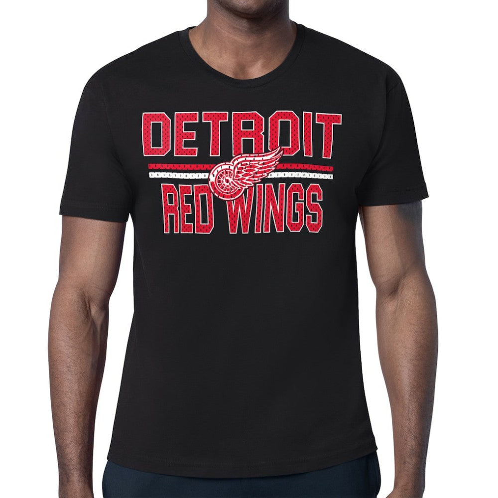 Detroit Red Wings Starter Mesh Look Team Name T-Shirt - Black - NHL 202296541