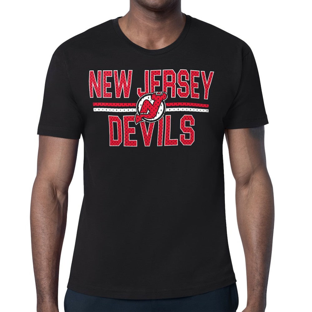New Jersey Devils Starter Mesh Look Team Name T-Shirt - Black - NHL 202296544
