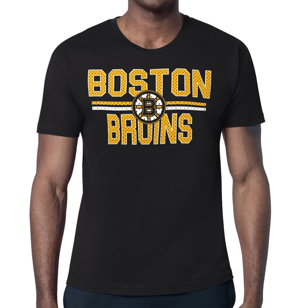 Boston Bruins Starter Mesh Look Team Name T-Shirt - Black - NHL 202296554