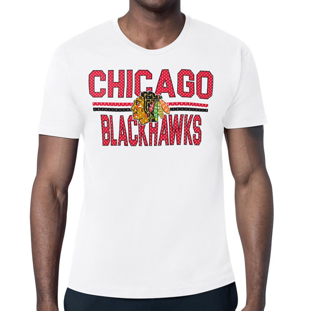 Chicago Blackhawks Starter Mesh Look Team Name T-Shirt - White - NHL 202296556