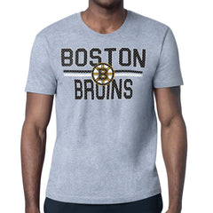 Boston Bruins Starter Mesh Look Team Name T-Shirt - Heather Gray - NHL 202296567