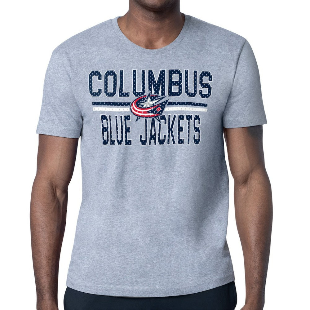 Columbus Blue Jackets Starter Mesh Look Team Name T-Shirt - Heather Gray - NHL 202296593