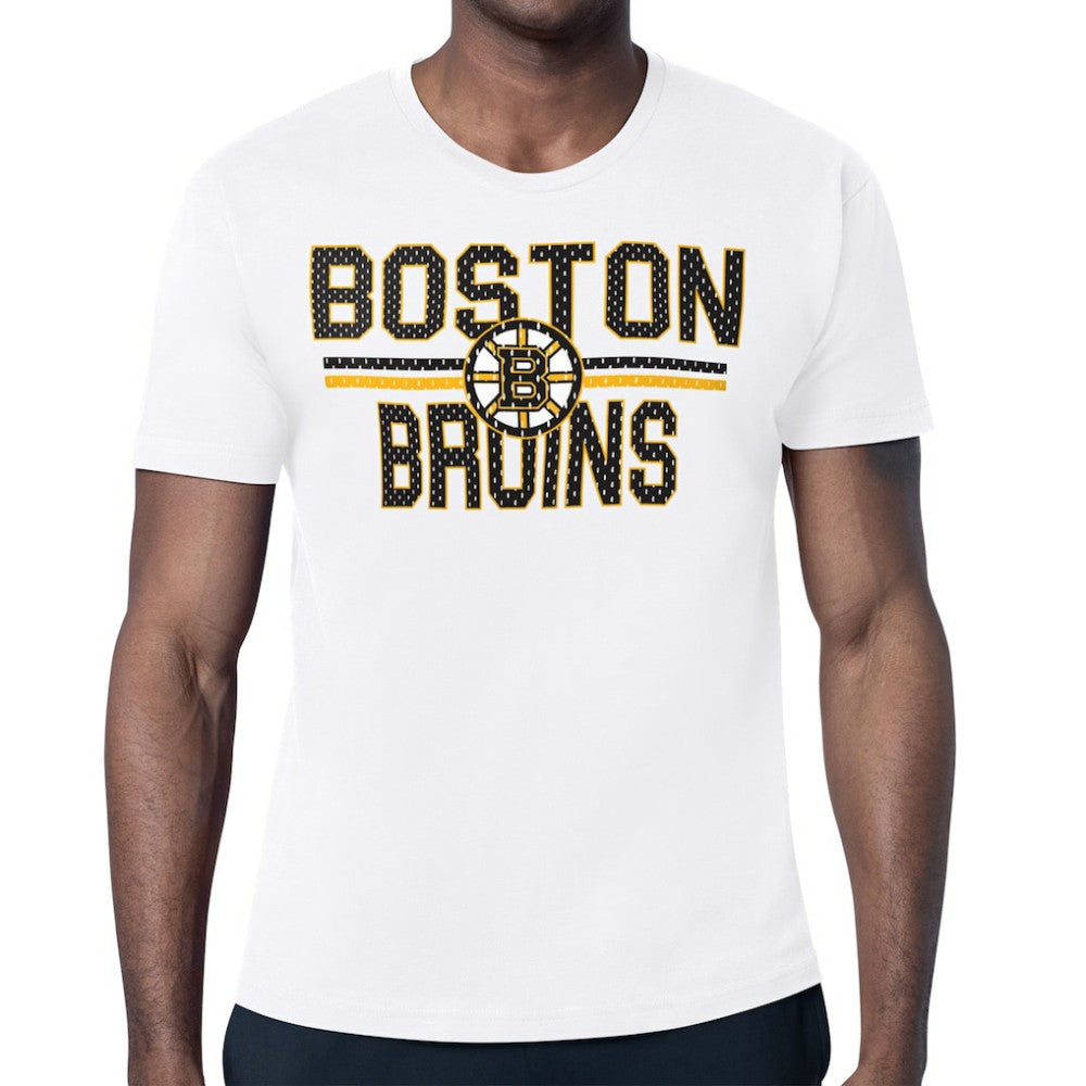 Boston Bruins Starter Mesh Look Team Name T-Shirt - White - NHL 202296623