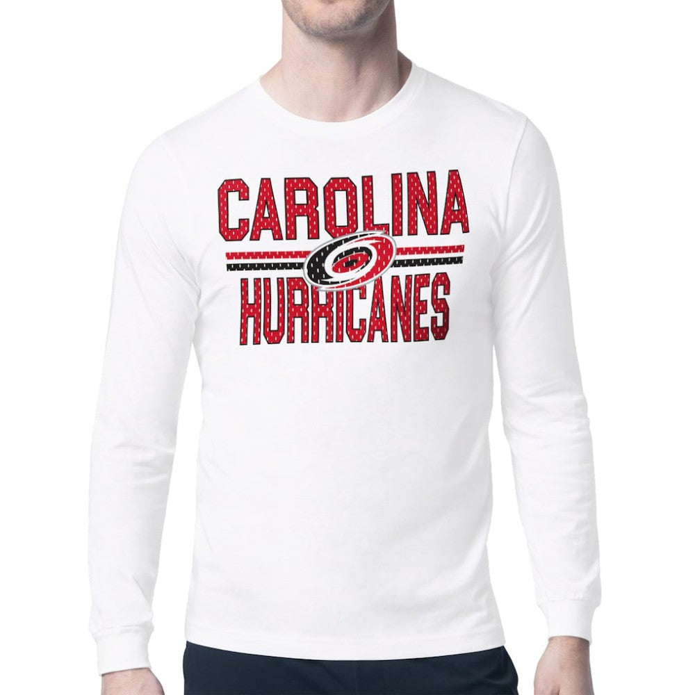 Carolina Hurricanes Starter Mesh Look Team Name Long Sleeve T-Shirt - White - NHL 202296666