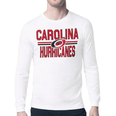 Carolina Hurricanes Starter Mesh Look Team Name Long Sleeve T-Shirt - White - NHL 202296666