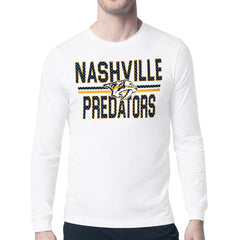 Nashville Predators Starter Mesh Look Team Name Long Sleeve T-Shirt - White - NHL 202296677