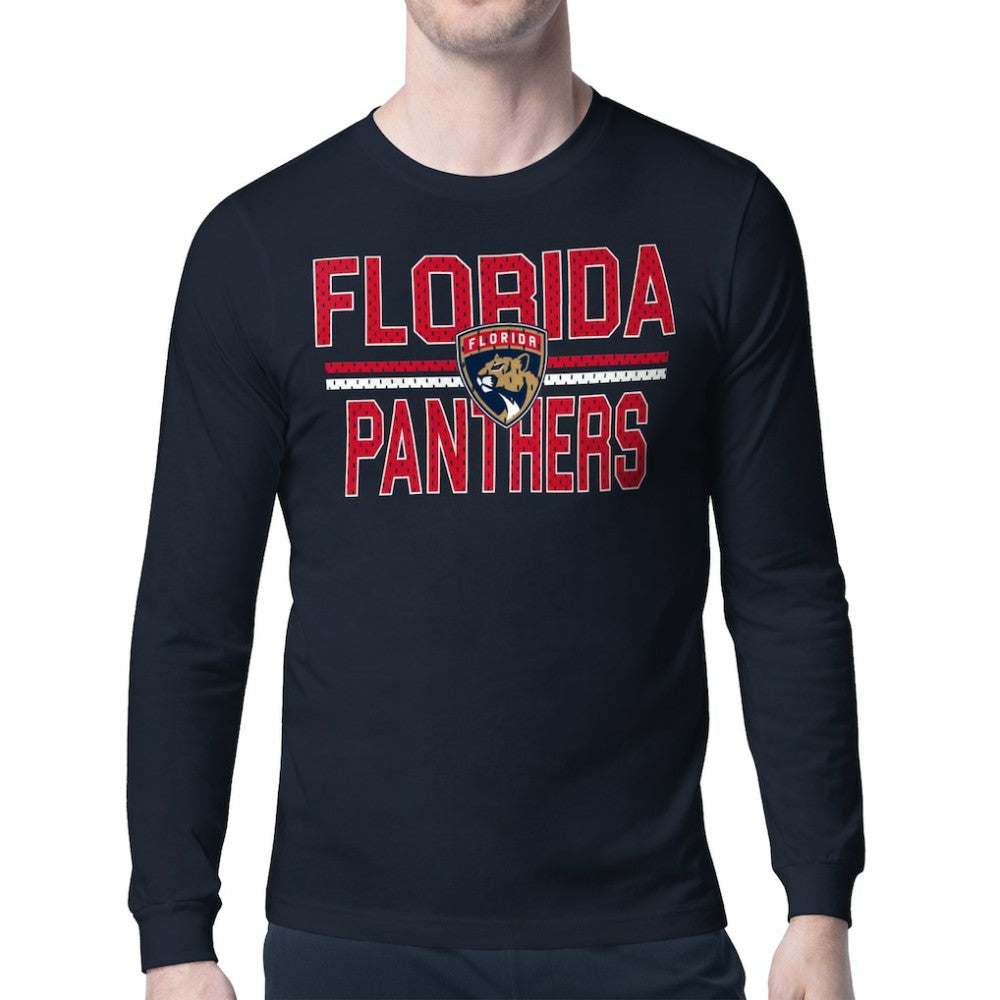 Florida Panthers Starter Mesh Look Team Name Long Sleeve T-Shirt - Navy - NHL 202296705