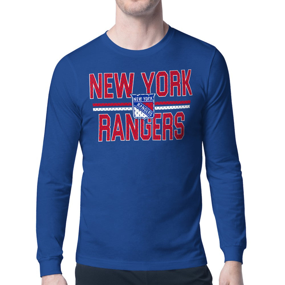 New York Rangers Starter Mesh Look Team Name Long Sleeve T-Shirt - Blue - NHL 202296708