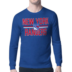 New York Rangers Starter Mesh Look Team Name Long Sleeve T-Shirt - Blue - NHL 202296708