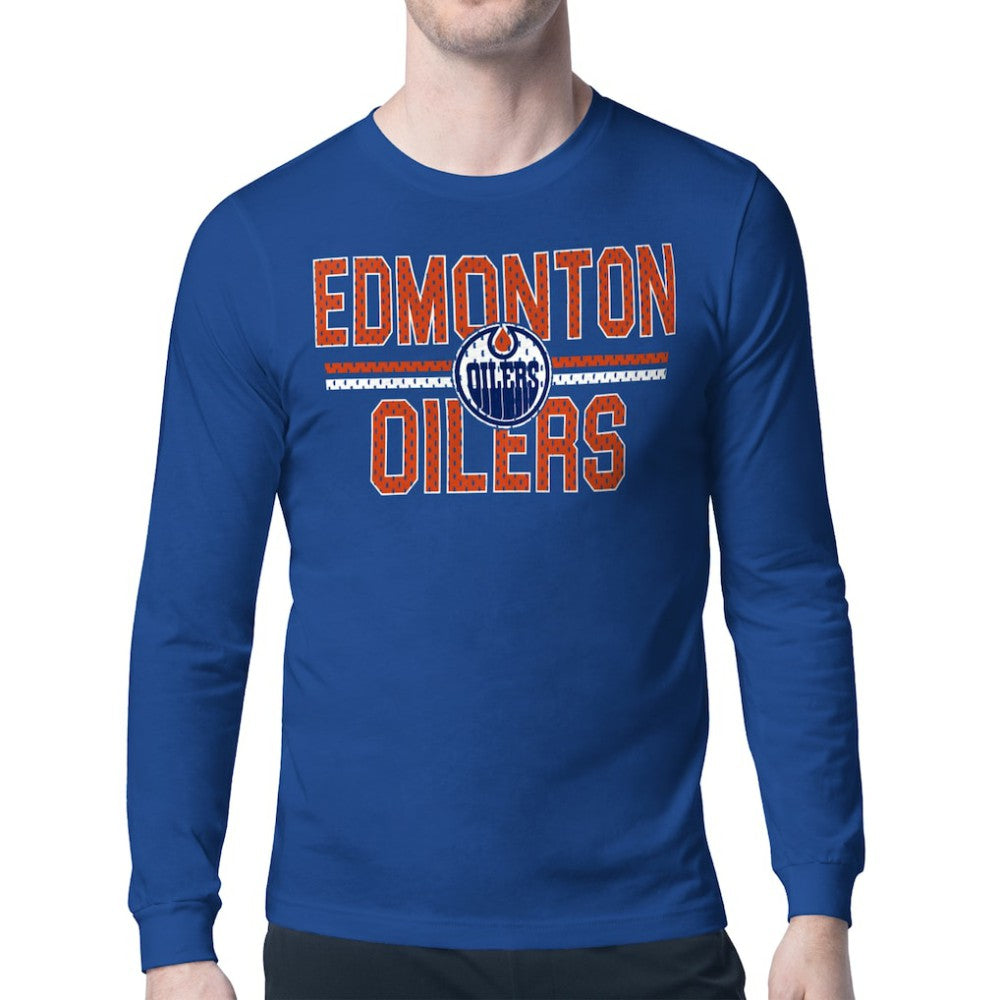 Edmonton Oilers Starter Mesh Look Team Name Long Sleeve T-Shirt - Royal - NHL 202296714